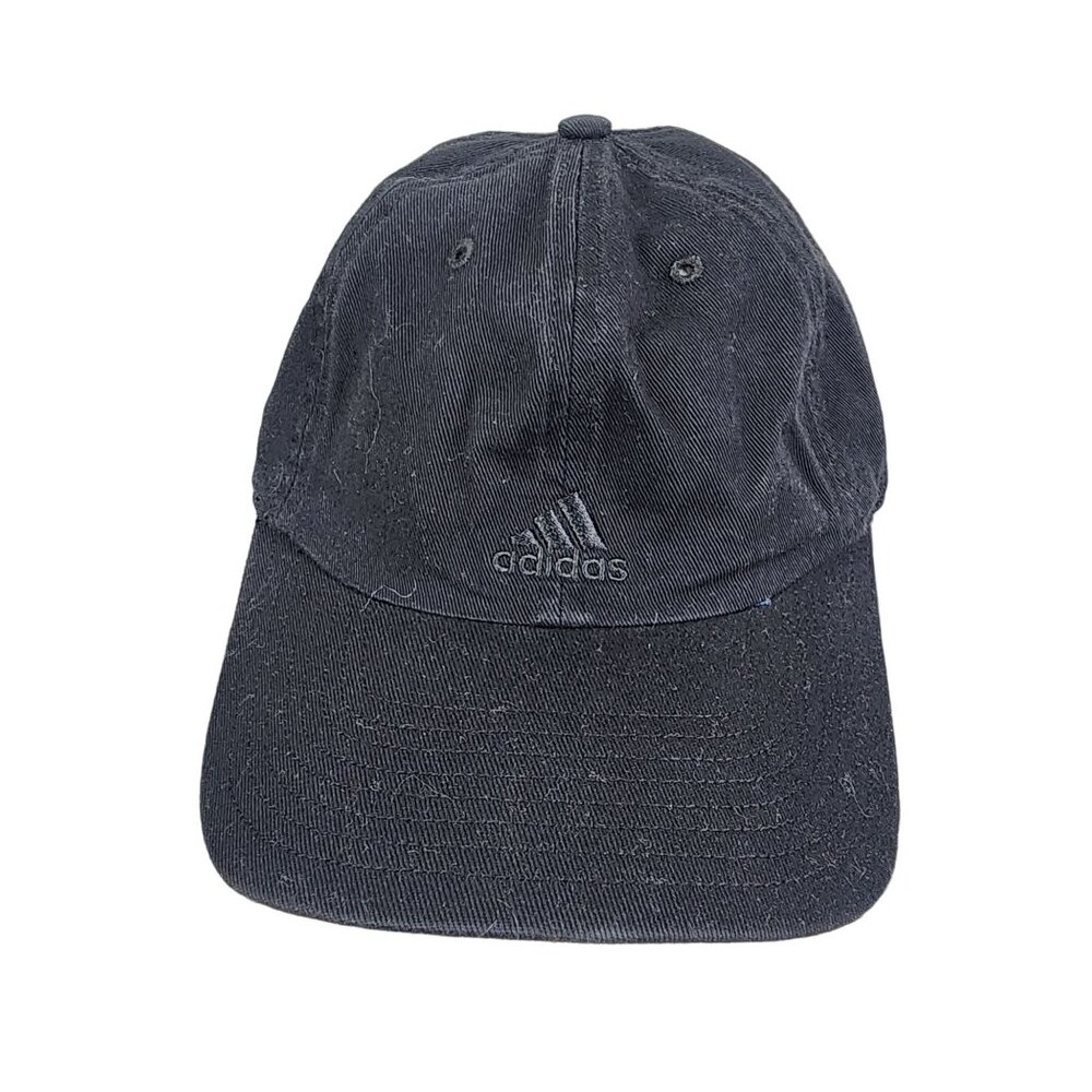 Mens Black Adidas Aeroready Cotton Baseball Cap Three Stripe Life Adjustable